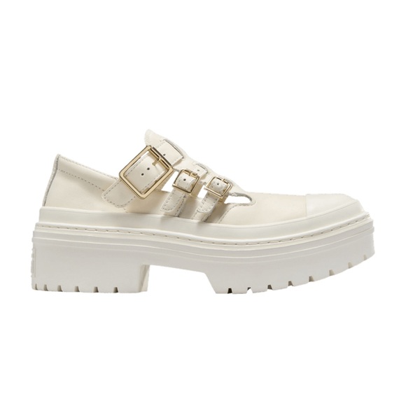 Converse Shoes - Converse • Cream Triple-Buckle Platform Loafer